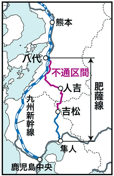 JR肥薩線の不通区間